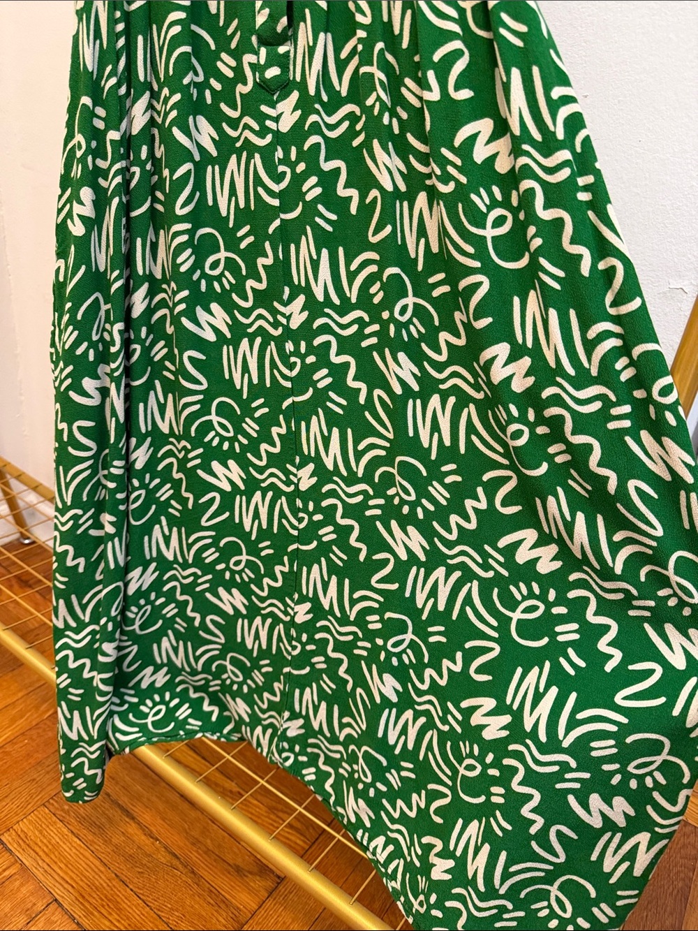 Zara Green Printed V-Neck Maxi Dress - Unbranded - Picture 6 of 16